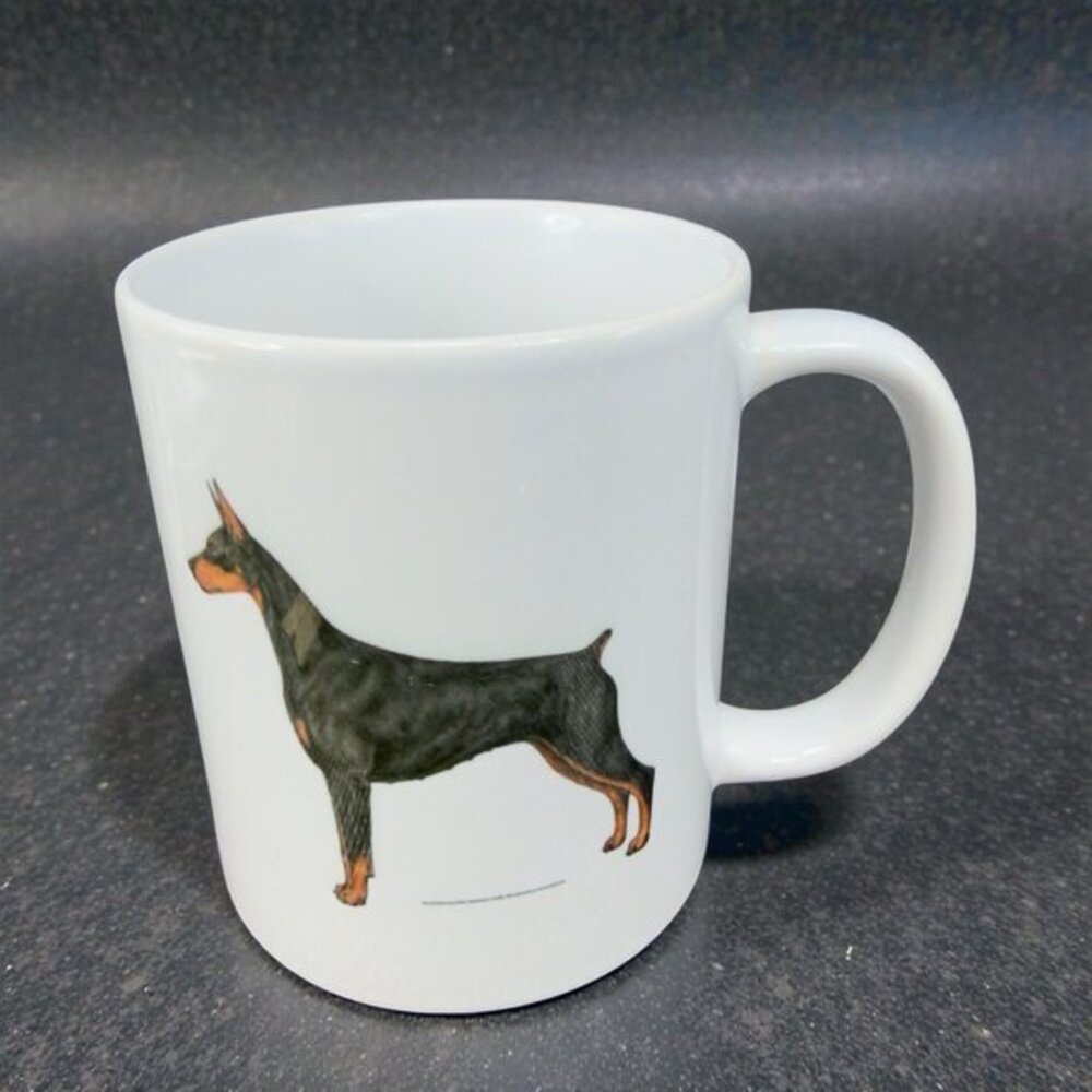 Orca Coatings Coffee Mug Cup Black Doberman Pinscher‎ Dog Illustration Ceramic